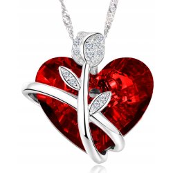 Srebrny łańcuszek damski z serduszkiem naszyjnik serce srebro na walentynki