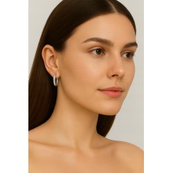 Srebrne kolczyki damskie angielskie srebro próba 925 rodowane