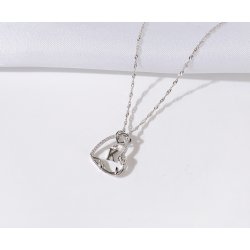 Srebrny naszyjnik litera k serce róża srebro 925