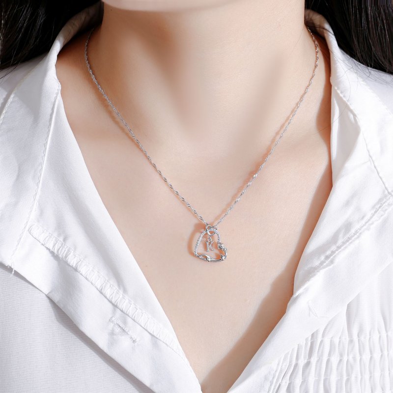 Srebrny naszyjnik litera k serce róża srebro 925