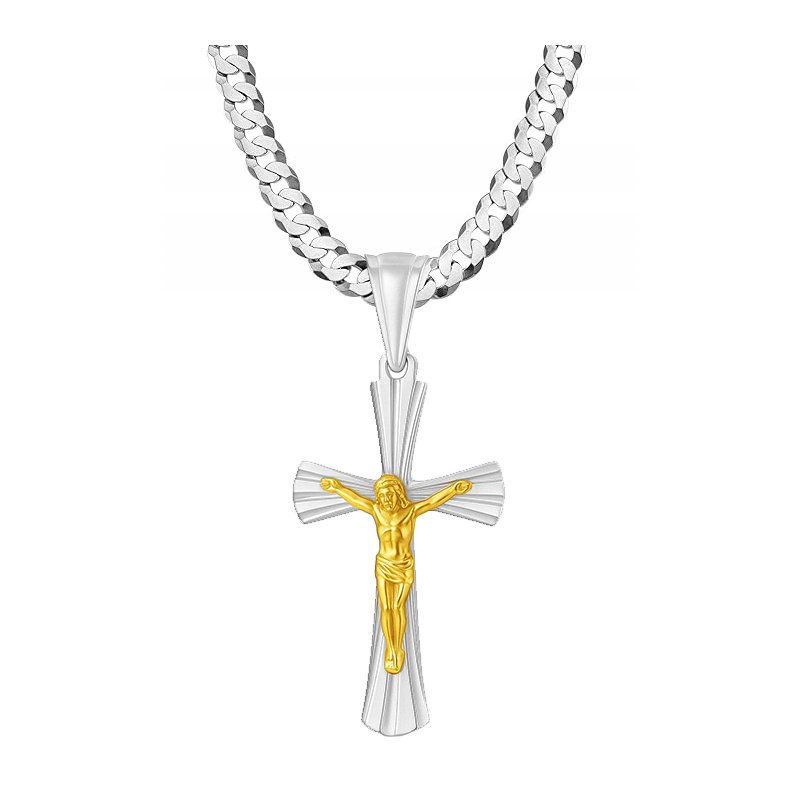 Srebrna pancerka łańcuszek krzyżyk dla chłopca komunia srebro 925 50 cm