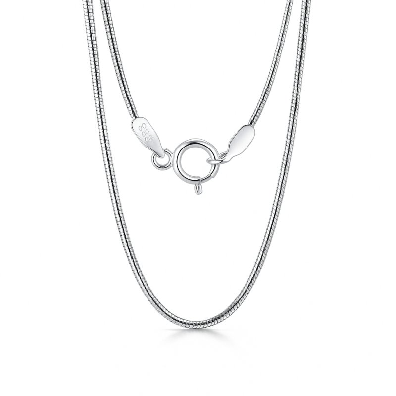 Łańcuszek srebrny damski żmijka 50 cm naszyjnik cienki błyszczący srebro