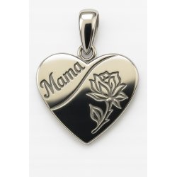 Srebrna zawieszka wisiorek serce róża mama na dzień matki srebro 925