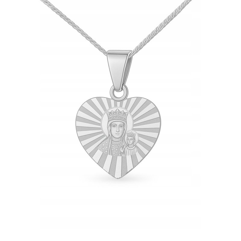 Naszyjnik srebrny medalik na komunię dla dziewczynki singapur łańcuszek 925