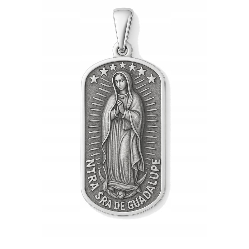 Srebrna zawieszka wisiorek matka boska z guadelupy na komunia srebro 92