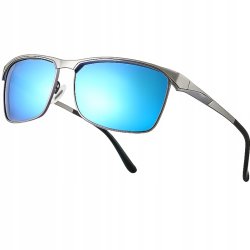 Okulary męski przeciwsłoneczne polaryzacyjne lustrzanki ochrona uv400 etui