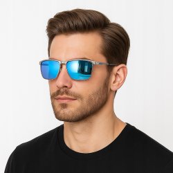 Okulary męski przeciwsłoneczne polaryzacyjne lustrzanki ochrona uv400 etui