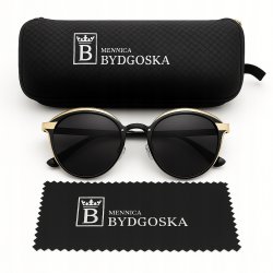 Okulary damskie przeciwsłoneczne polaryzacyjne ochrona uv eleganckie etui