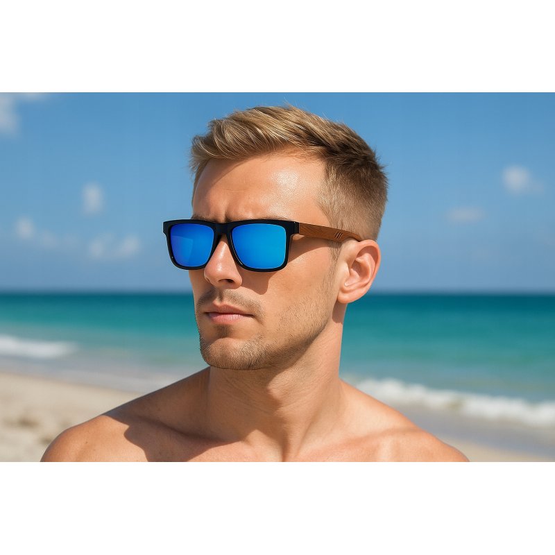 Okulary przeciwsłoneczne męskie polaryzacyjne ochrona filtr uv400 etui