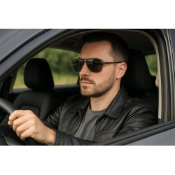 Okulary męskie polaryzacyjne aviator pilotki przeciwsłoneczne uv400 etui