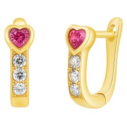 Kolczyki srebrne angielskie serca srebro próba 925 pozłacane oryginalne