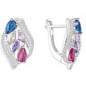 Kolczyki damskie angielskie kolorowe srebro próba 925 rodowane