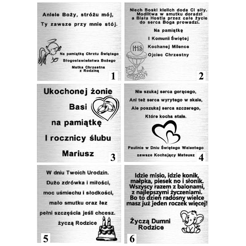 Pamiątka chrztu świętego srebrny obrazek + grawer