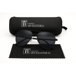 Okulary męskie polaryzacyjne aviator pilotki ochrona uv400 etui oryginalne