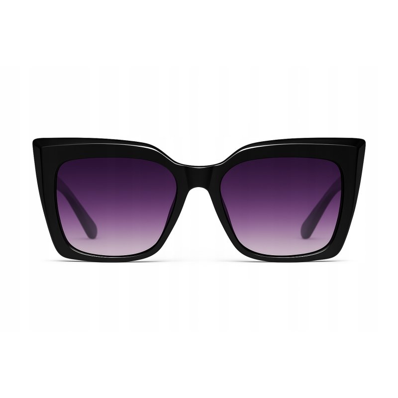 Okulary damskie przeciwsłoneczne kocie eleganckie etui oryginalne