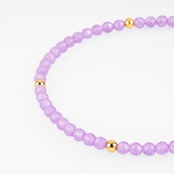 Srebrna bransoletka damska z naturalnym ametystem srebro pozłacane serce