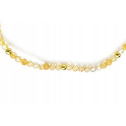 Srebrna bransoletka damska z naturalnym cytrynem srebro pozłacane serce