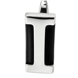 Spinki do mankietów srebrne czarne stal szlachetna 316l