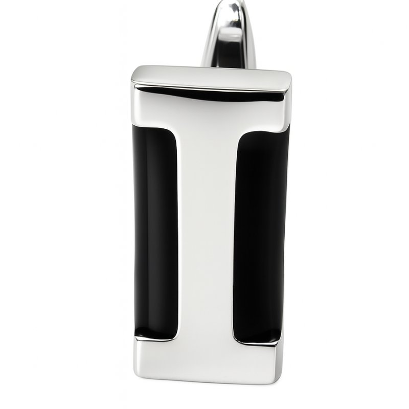 Spinki do mankietów srebrne czarne stal szlachetna 316l