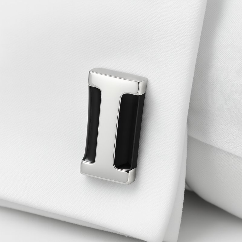 Spinki do mankietów srebrne czarne stal szlachetna 316l