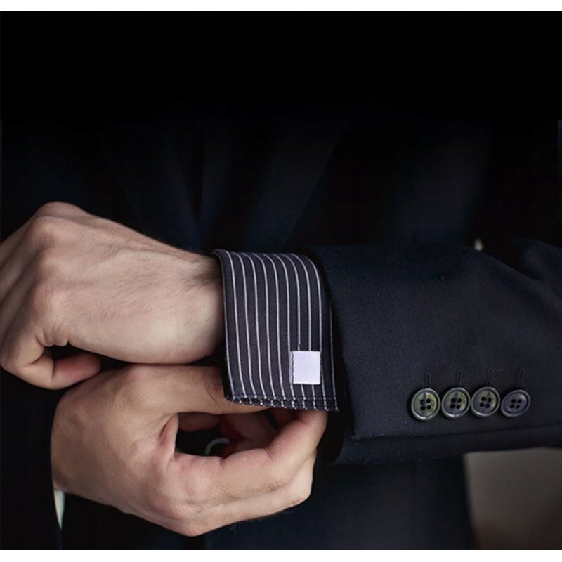 Srebrne spinki do mankietów koszuli stal szlachetna 316L