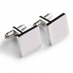 Srebrne spinki do mankietów koszuli stal szlachetna 316L
