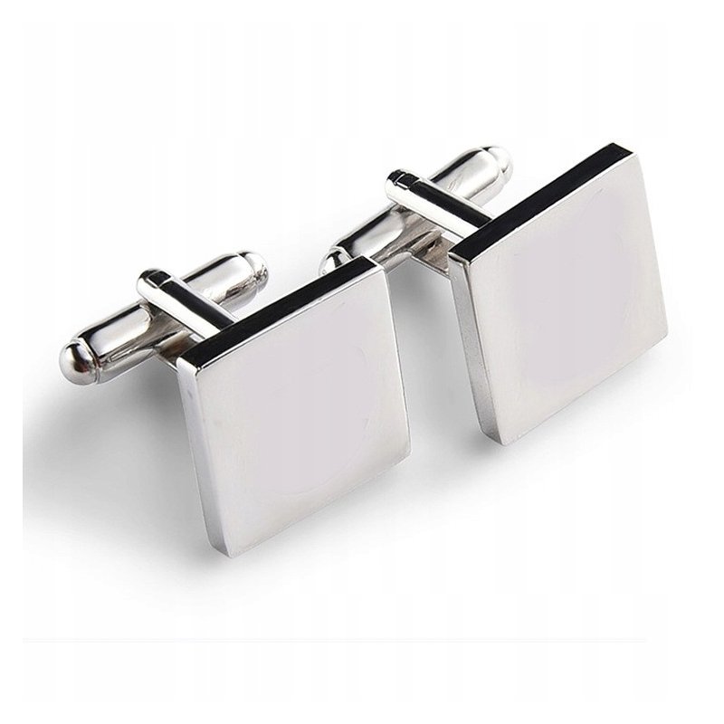 Srebrne spinki do mankietów koszuli stal szlachetna 316L