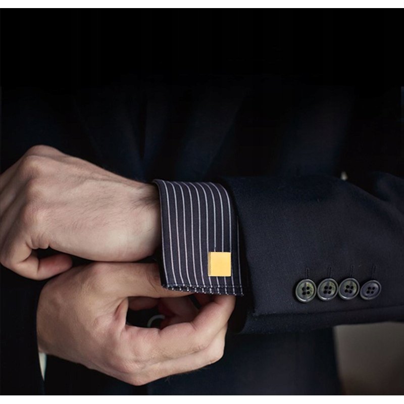 Spinki do mankietów koszuli stal szlachetna 316L pozłacane