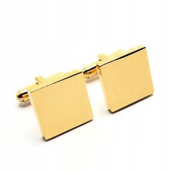 Spinki do mankietów koszuli stal szlachetna 316L pozłacane