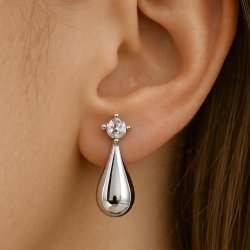 Srebrne kolczyki krople łezki angielskie srebro 925