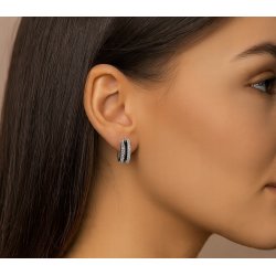 Srebrne kolczyki kółka kolczyki koła czarne angielskie srebro próba 925