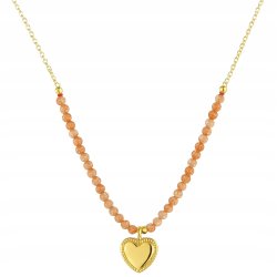 Naszyjnik damski turmalin srebrny pozłacany serce