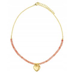 Naszyjnik damski turmalin srebrny pozłacany serce