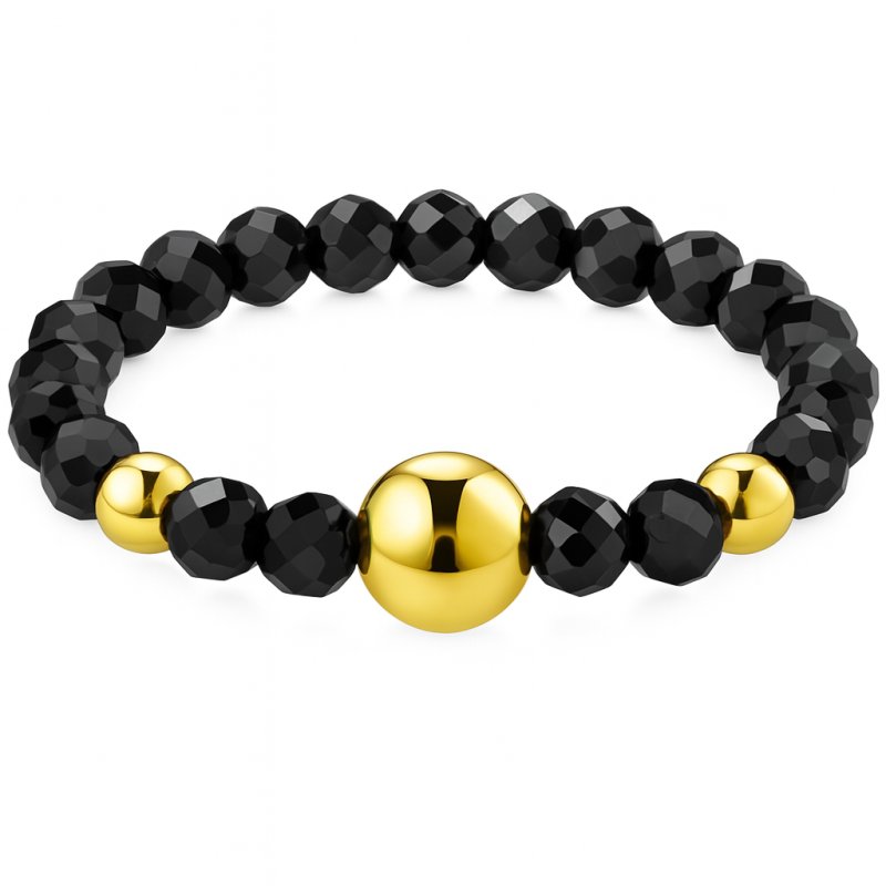 Srebrny pierścionek onyks turmalin srebro 925 kamień naturalny na szczęście