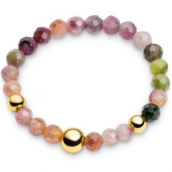 Srebrny pierścionek turmalin srebro 925 pozłacane na szczęscie