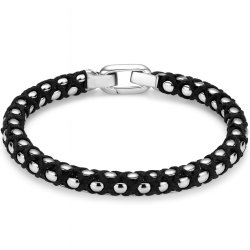 Czarna bransoleta męska stal chirurgiczna szlachetna 316l sznurowana
