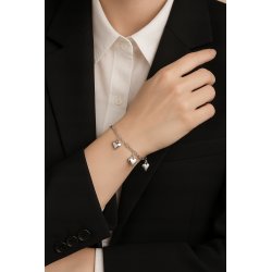 Srebrna bransoletka 925 serca dla kobiety srebro 925