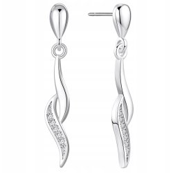 Srebrne kolczyki długie z cyrkoniami sztyfty srebro próba 925