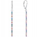 Srebrne kolczyki damskie wiszące kolorowe srebro próba 925