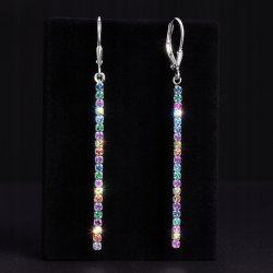 Srebrne kolczyki damskie wiszące kolorowe srebro próba 925