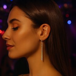 Srebrne kolczyki damskie wiszące kolorowe srebro próba 925