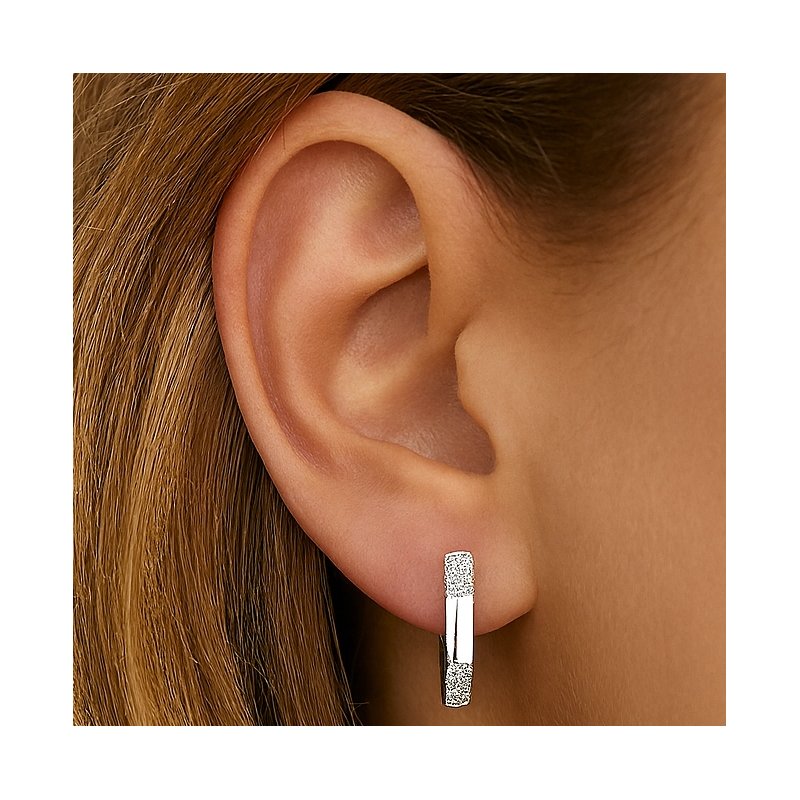 Srebrne kolczyki ośmiokąty rodowane angielskie srebro 925 dla kobiety