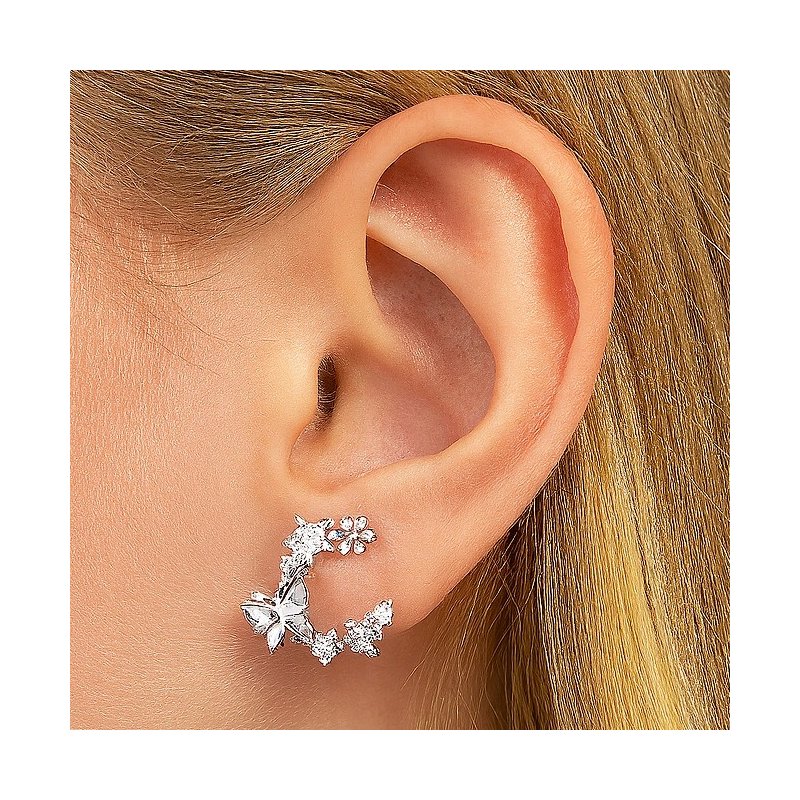 Kolczyki srebrne motylki kwiatki sztyfty wkrętki srebro 925