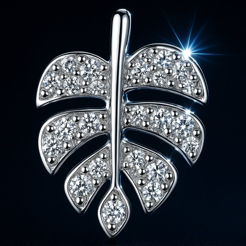 Srebrne kolczyki rodowane wkrętki sztyfty liście na przyjęcie wesele