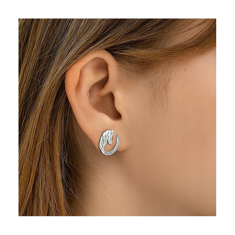 Kolczyki srebrne koniki podkowy dla dziewczynki srebro próba 925 sztyfty