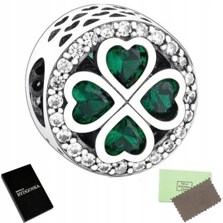 Charms zawieszka srebrny koniczynka serce zawieszka beads srebro oryginalny