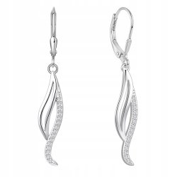 Srebrne kolczyki długie z cyrkoniami angielskie srebro próba 925