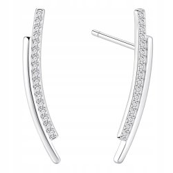 Kolczyki srebrne rodowane długie wiszące cyrkonie sztyfty