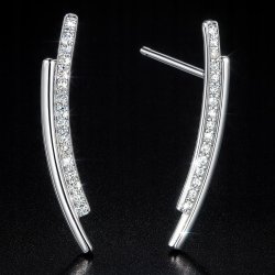 Kolczyki srebrne rodowane długie wiszące cyrkonie sztyfty