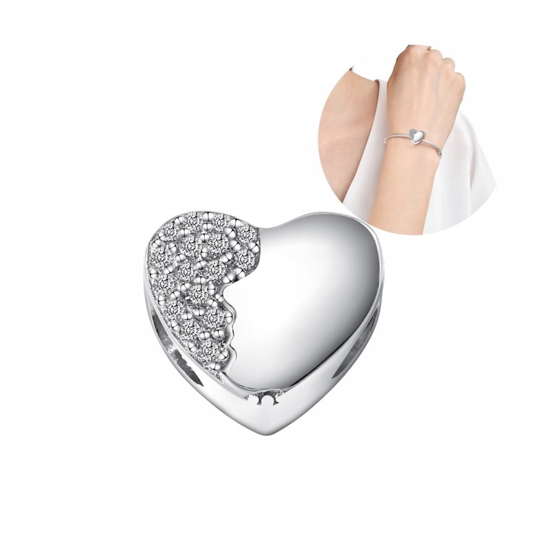 Charms Zawieszka IMIĘ Charms Serce dwustronny GRAWER Srebro próba 925 walentynki